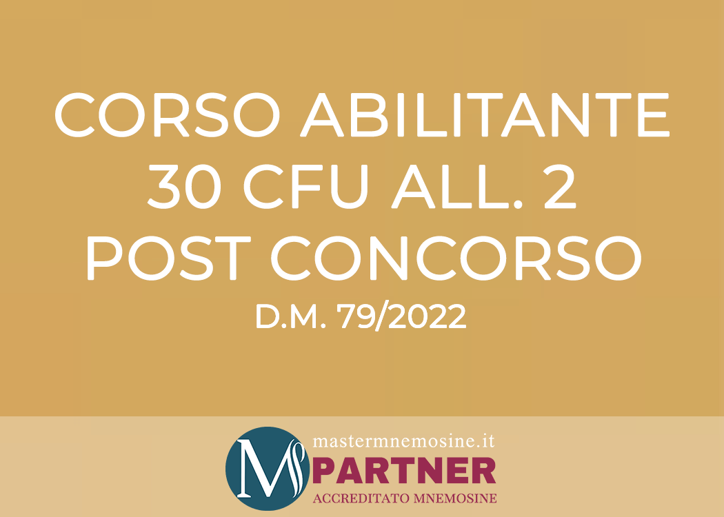 SCONTI E COUPON MNEMOSINE PER CORSO ABILITANTE All'INSEGNAMENTO 30 CFU ALLEGATO 2 POST CONCORSO DM 79/2022